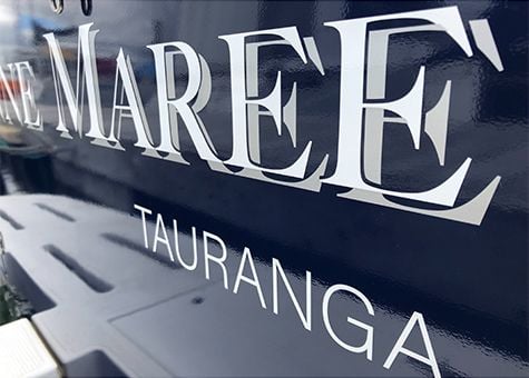 Boat Name computer cut lettering