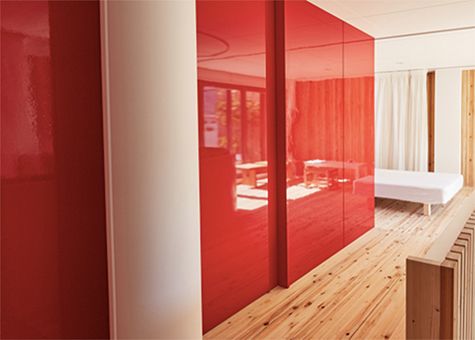 Hi-Gloss Red Doors finished with 3M Di-Noc vinyl