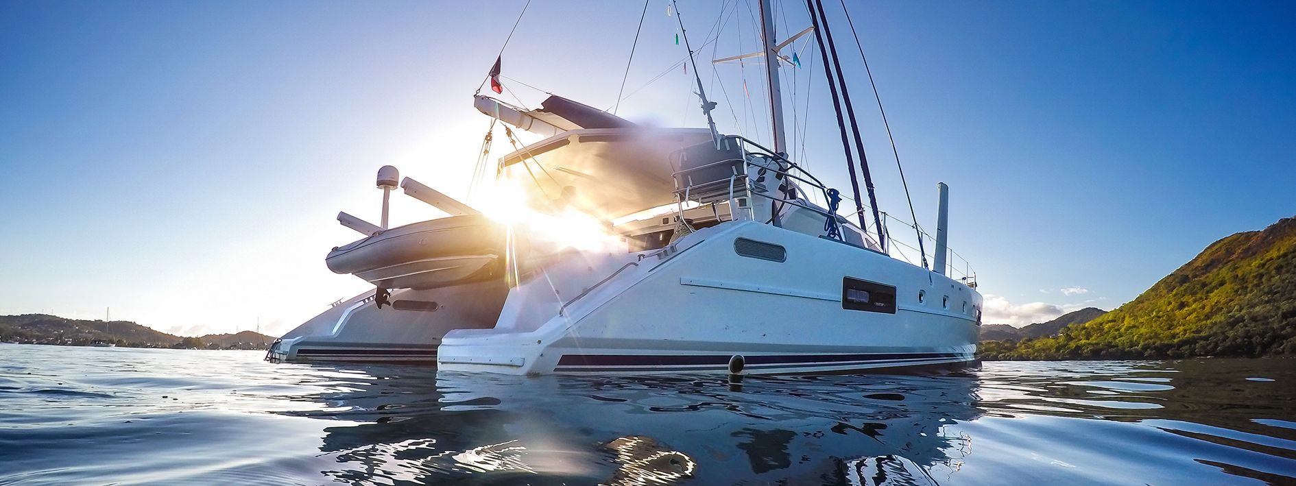 Catamaran in the sunset
